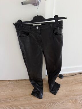 MELINA Black Faux Leather Skinny Pants